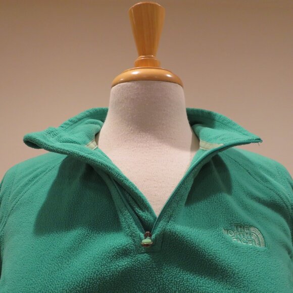 Women Medium Green Quarter-zip Pullover The North Face Jade Fleece Top Warm Cozy - Picture 7 of 12